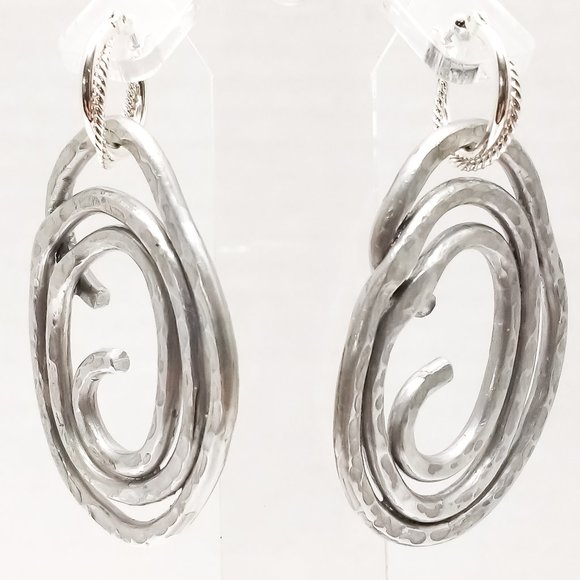 Handmade Earrings Aluminum Lightweight Oval Large - Picture 6 of 7